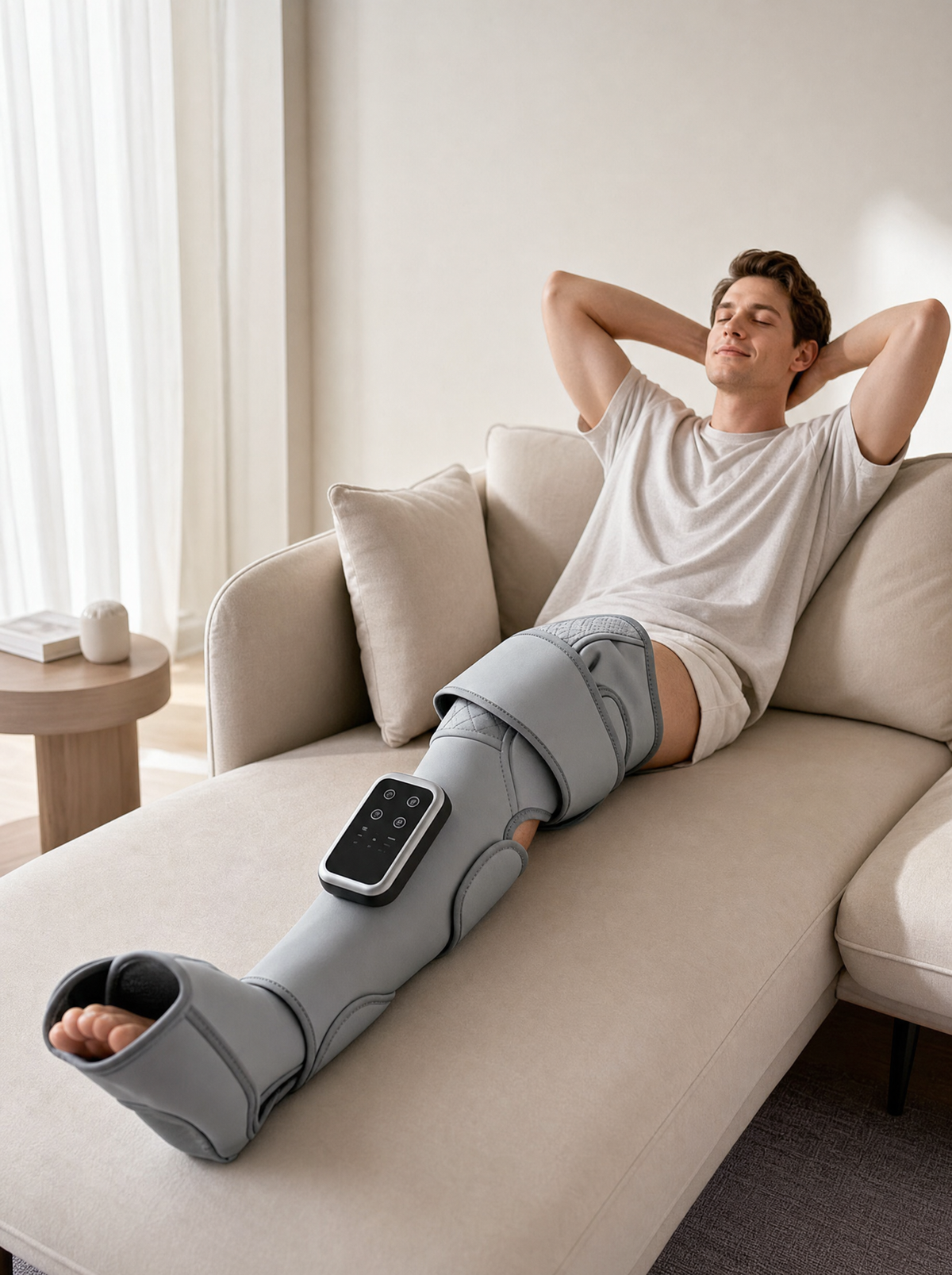 Thermara Leg Cocoon — lifestyle, worn on leg